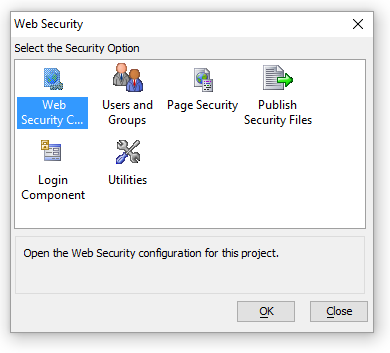 Web Security Dialog
